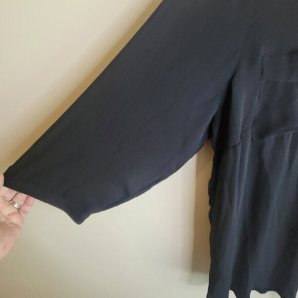 a.n.a A New Approach black romantic long sleeve, lace up blouse plus size 3x - Picture 2 of 11